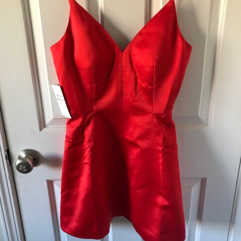 Red mini fit and flare prom or party dress